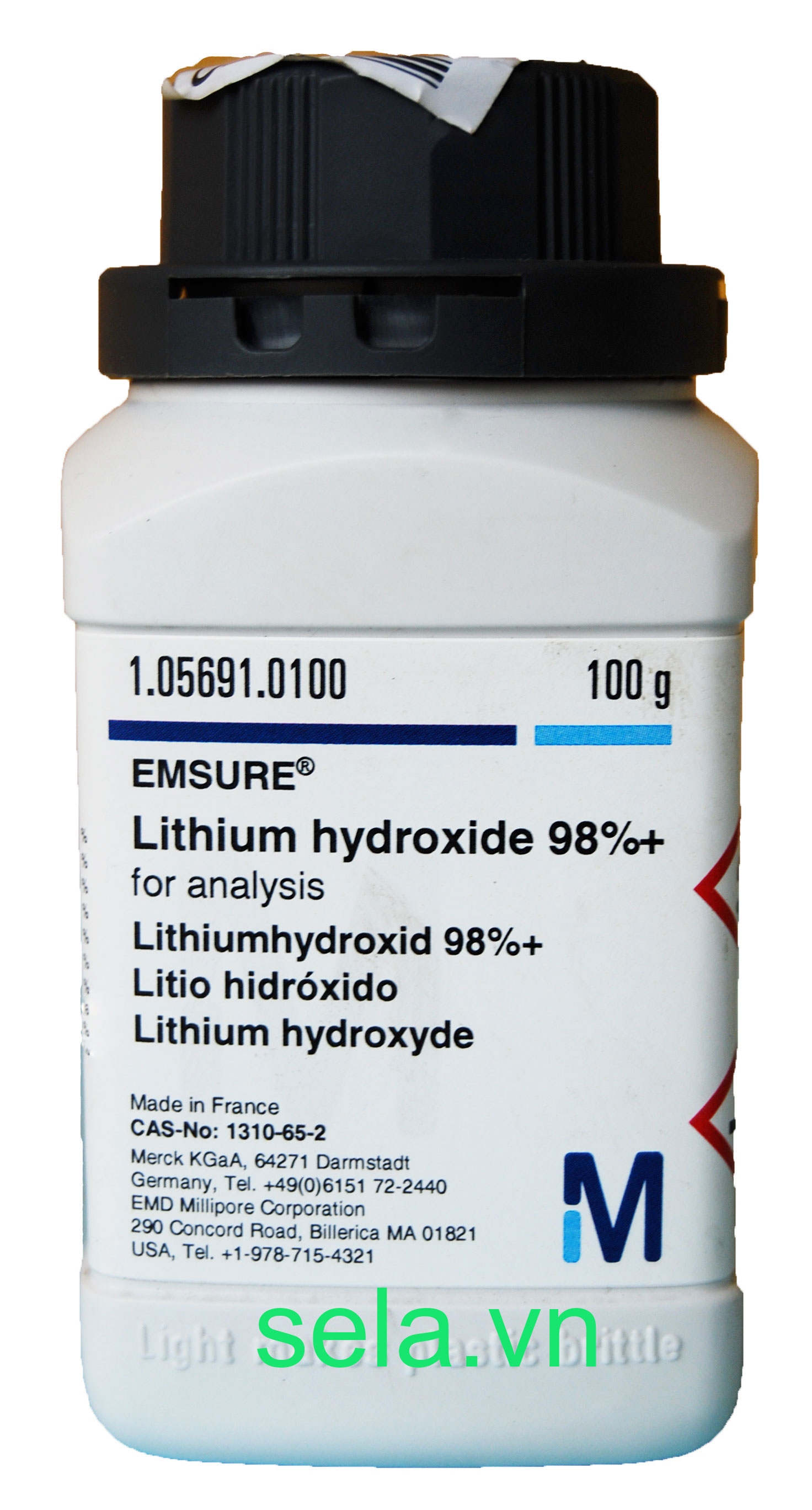 Lithium hydroxide 98%+ for analysis EMSURE® 