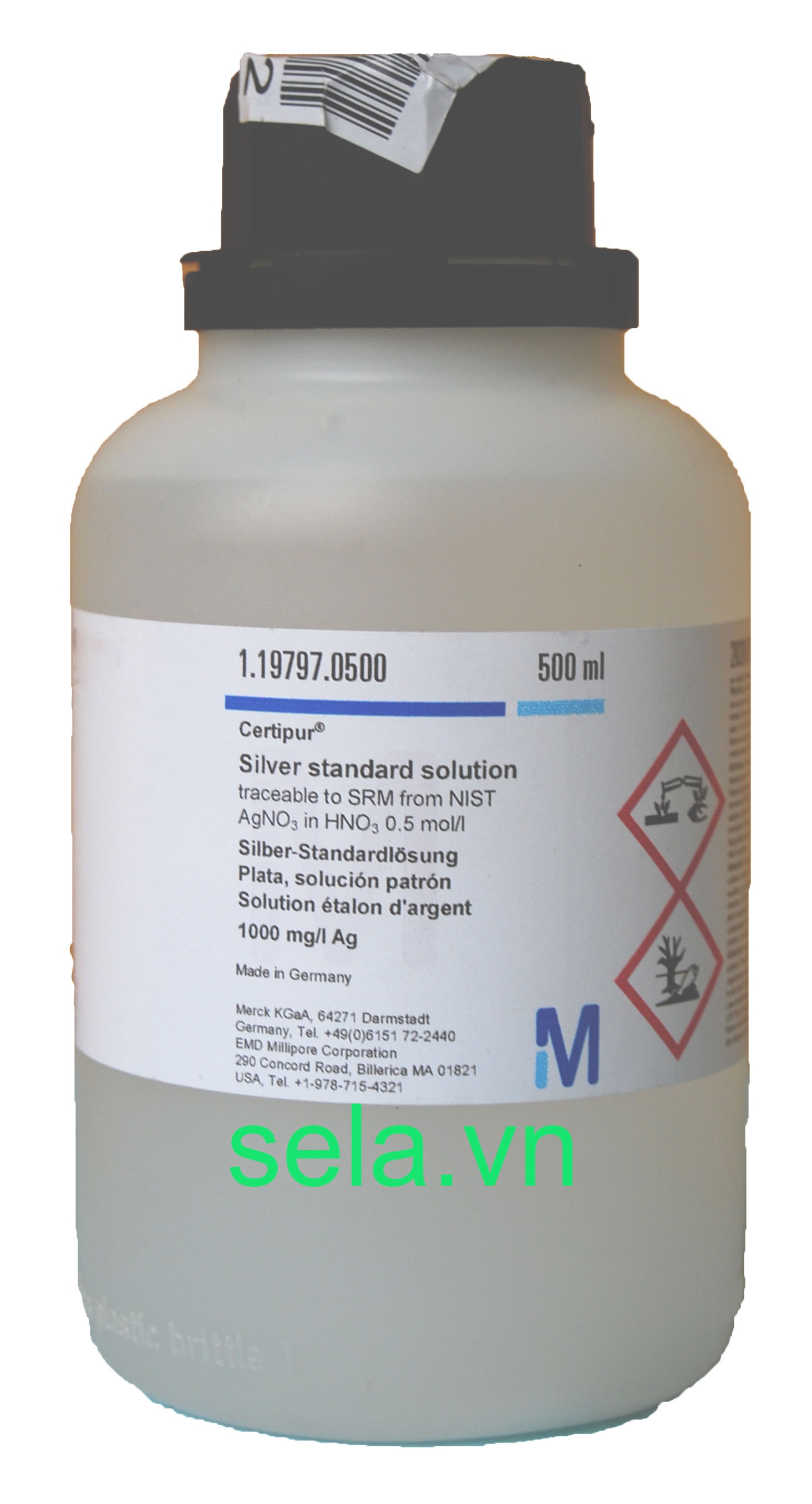 Silver standard solution traceable to SRM from NIST AgNO₃ in HNO₃