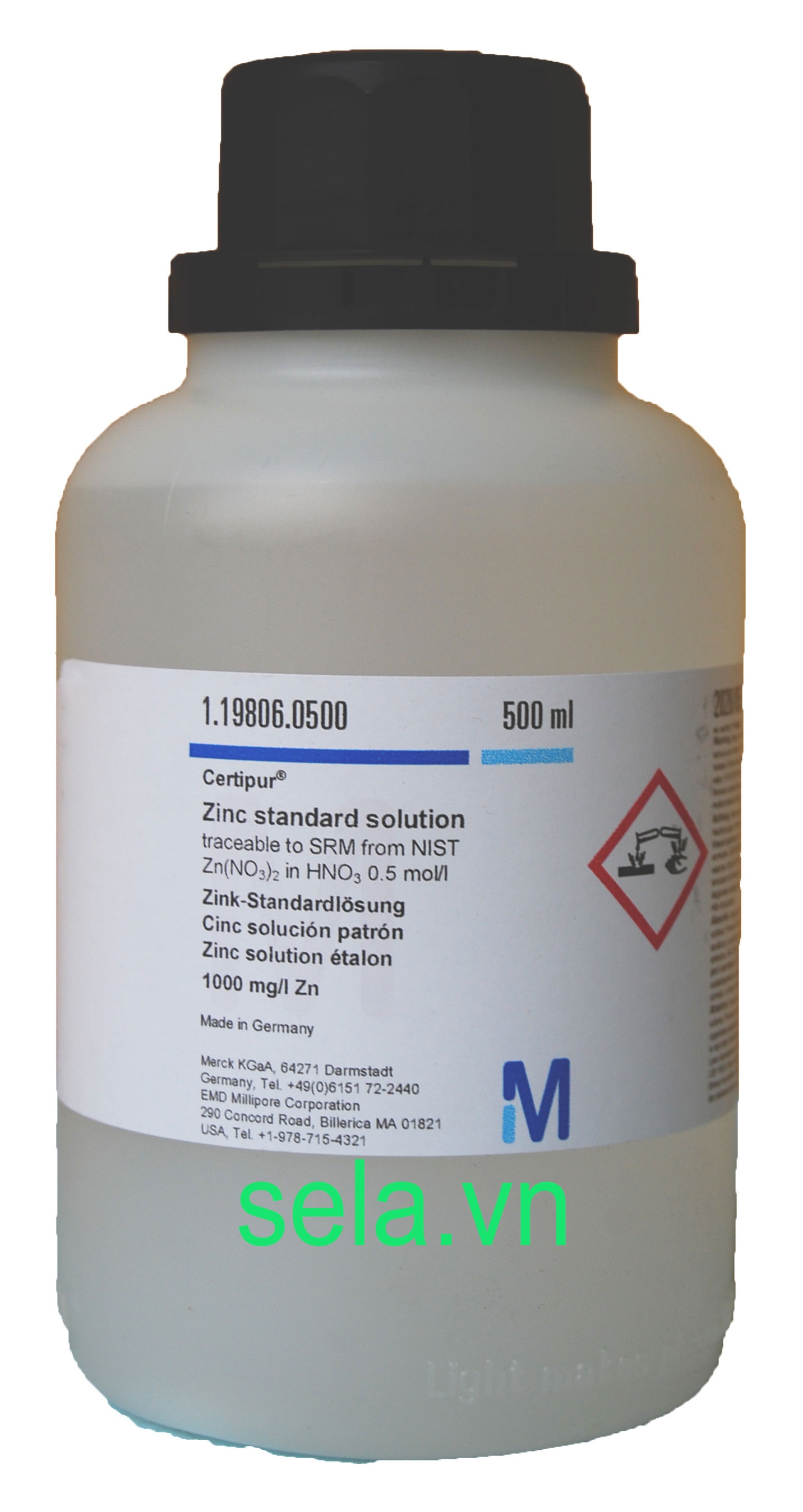 Zinc standard solution traceable to SRM from NIST Zn(NO₃)₂ in HNO₃