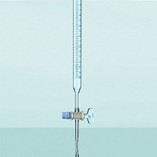 Burette thẳng, khóa thủy tinh đầu mài, loại B