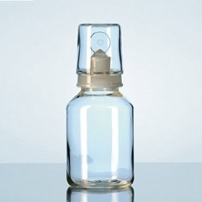 Chai đựng acid nắp mài chuẩn, có núm cầm vai xuôi, nắp thủy tinh đậy ngoài