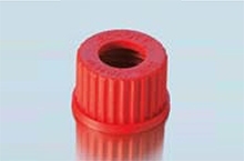 Nắp vặn GL 32 nhựa PBT đỏ, có lỗ