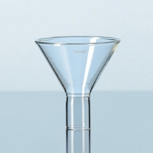 Phễu bột thủy tinh, cuống ngắn, rộng