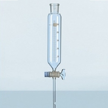 Phễu nhỏ giọt hình trụ, cổ mài, có chia vạch