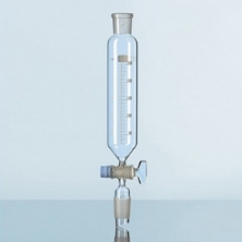 Phễu nhỏ giọt hình trụ, cổ mài, có chia vạch, cuống cổ mài